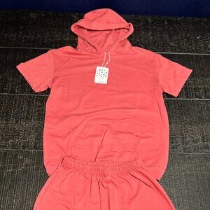 NWT- Children's Hooded Short Set (Pink) Size-140/9-10Y